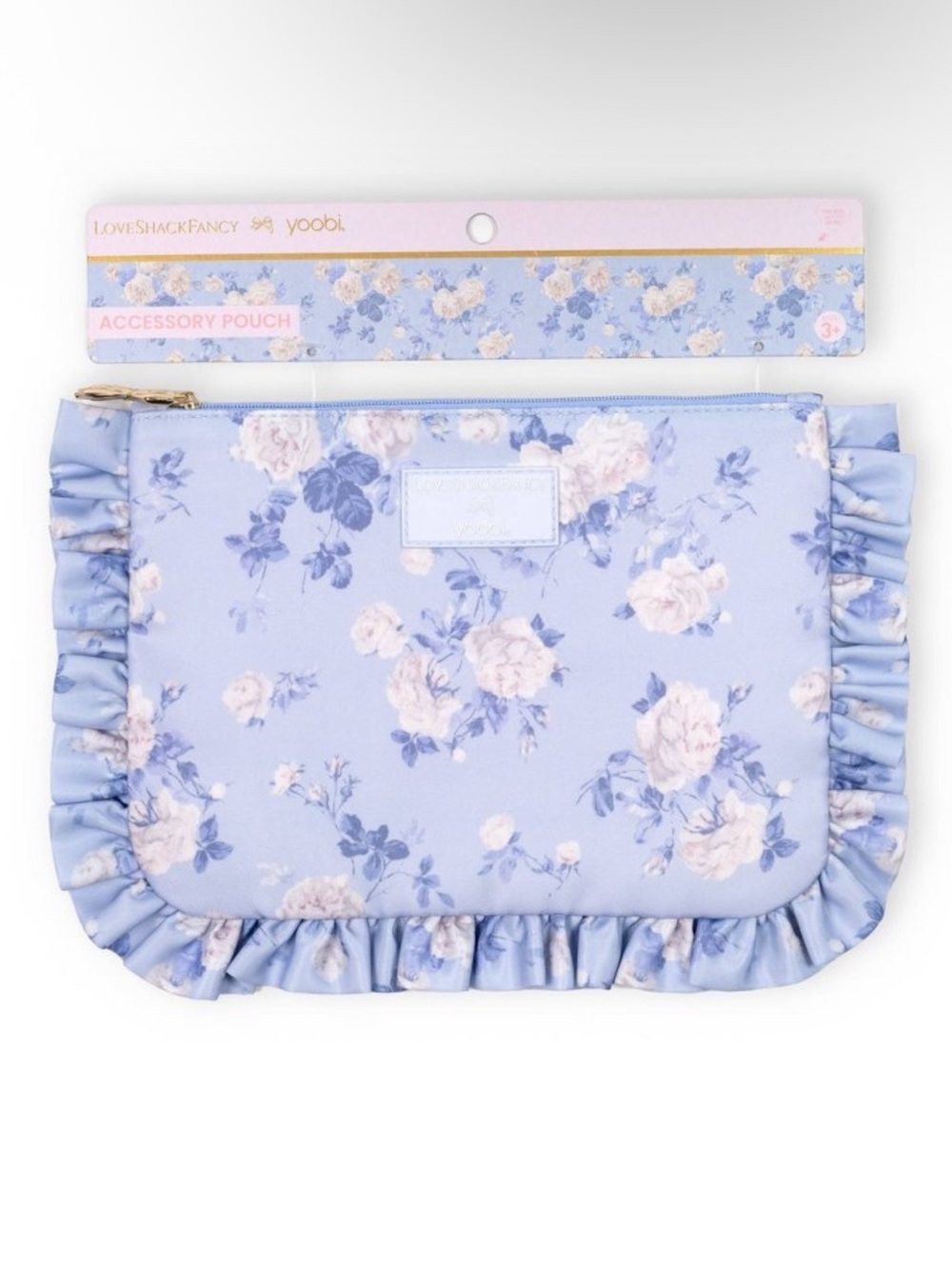 LoveShackFancy Floral Ruffle Zip Pouch - Picture 3 of 5